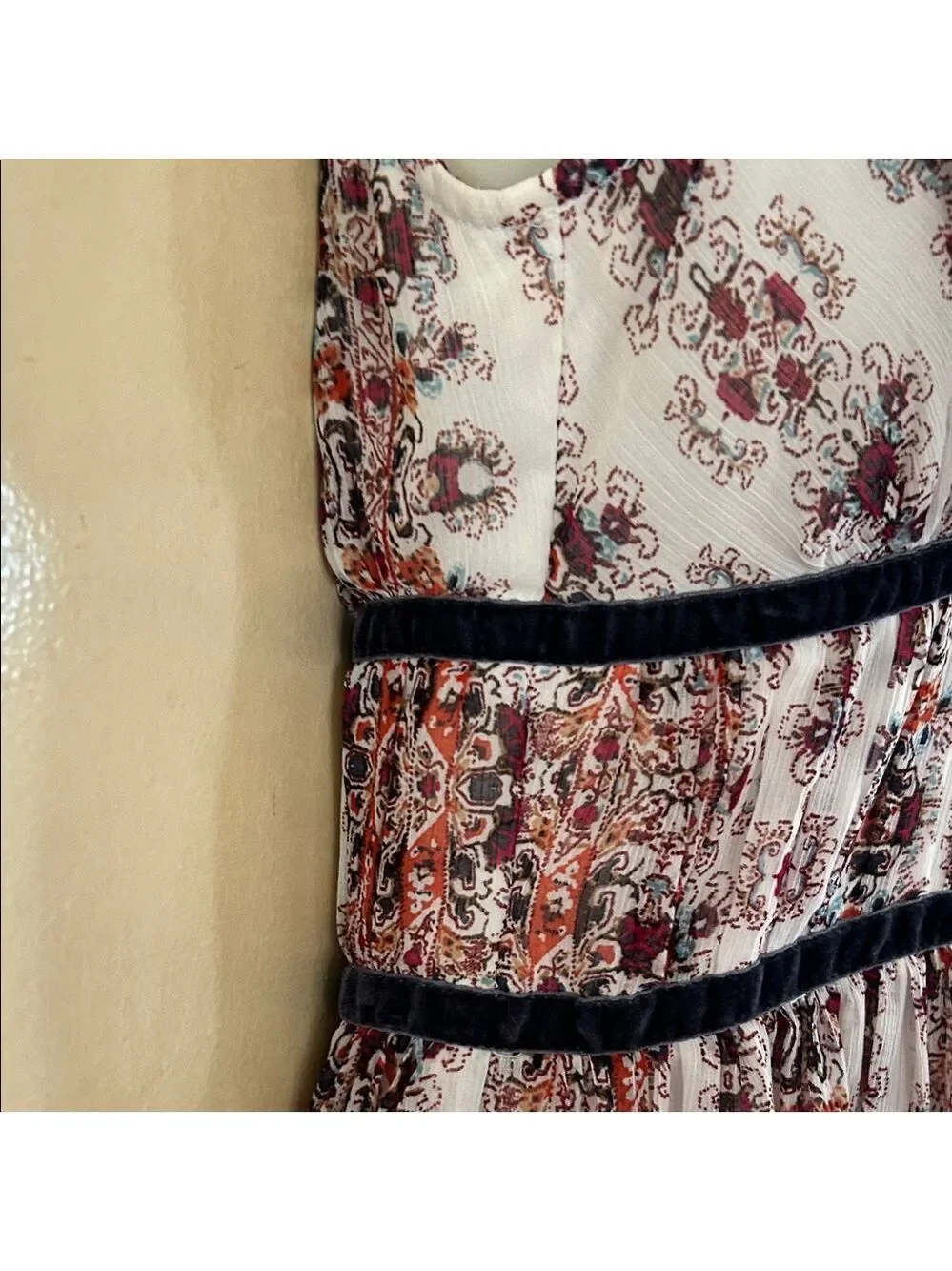 Abercrombie & Fitch Cream Floral Chiffon Mini Dress size S
